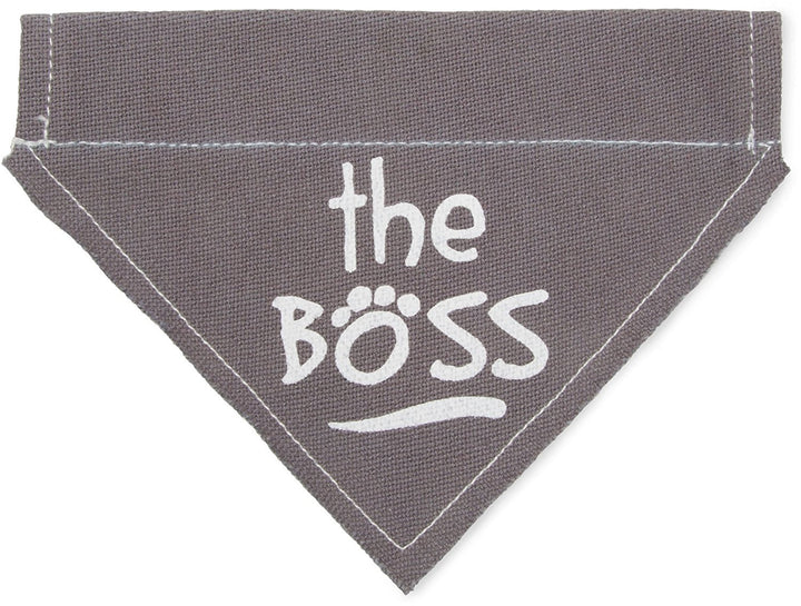 The Boss Canvas Slip On Pet Bandanna