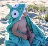Yikes Twins - Monster -Turquoise Hooded Towel