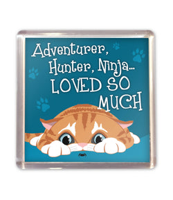 History & Heraldry - Wags Whiskers Magnet - Ginger Cat Adventurer