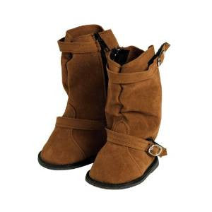 Brown Slouchy Boots with Buckle Fits 18
