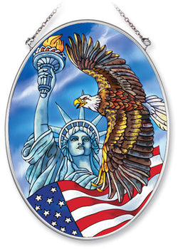Medium Oval Sun Catcher Liberty Eagle
