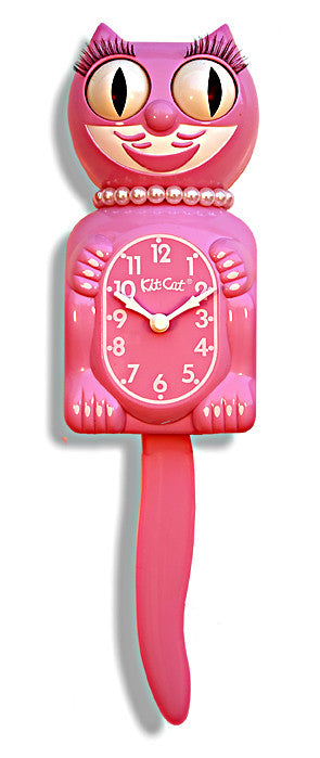 Honeysuckle Pink Lady Kit Cat Clock