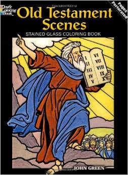 Old Testament Scenes Stained Glass Coloring Book by John Green