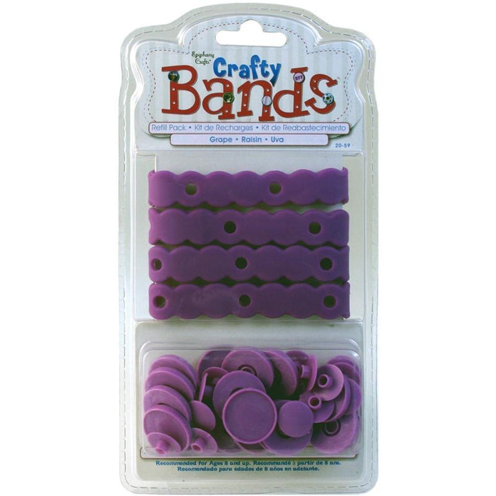 Crafty Bands Refill: 4 Crafty Bands/20 Crafty Snaps Settings-Grape