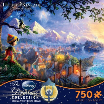 Thomas Kinkade The Disney Dreams Collection:750 Piece Puzzle-Pinocchio Wishes Upon A Star