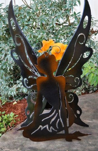 Georgetown Home and Garden Silhouette Fairy Planter - Kneeling Fairy