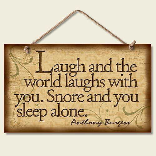 Decorative Wood Sign: Laugh and the World