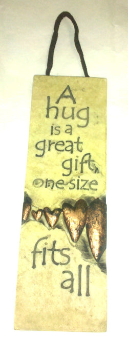 Slim Plaques with Leather Hanger- Hug