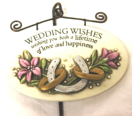 Magnet Oval Plaques And Stake-Wedding Wishes