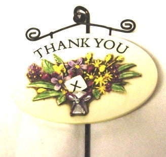 Magnet Oval Plaques And Stake-Thank You
