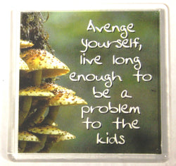Sentiments Magnet- Avenge Yourself- Live Longer Enough to Be a Problem to the Kids