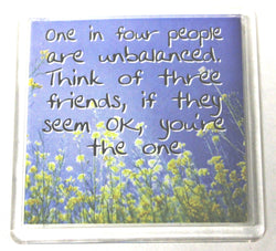 Sentiments Magnets - One in Four People Are Unbalanced. Think of Three Friends, If They Seem Ok, You're the One