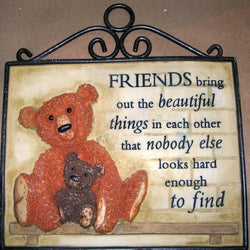 Large Hanging Garden Plaque-Friends/Beautiful