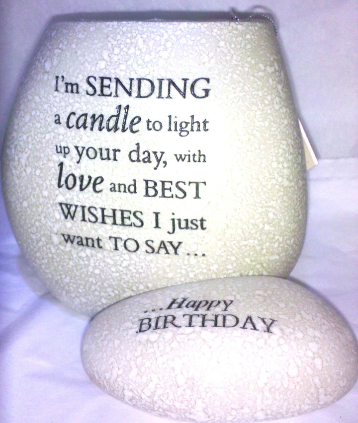 Pebble Candle- Happy Birthday