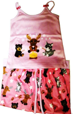 Girls 3T Bright Eyes Camping Pajamas
