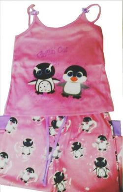 Youth Girls S Bright Eyes Penguins Pajamas