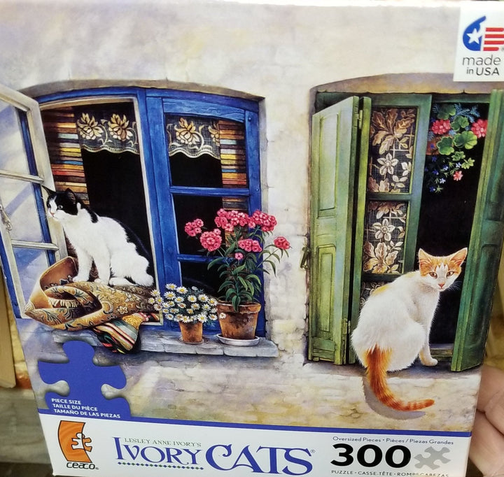 300 pc Oversize Leslie Ann Ivory's  Ivory Cats