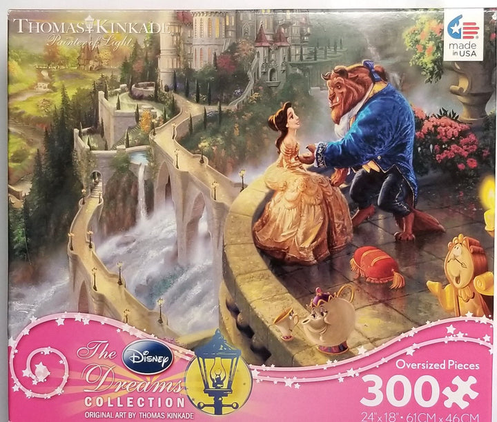 300 Piece Oversized Thomas Kinkade Disney Princess Puzzle-Belle and Beast
