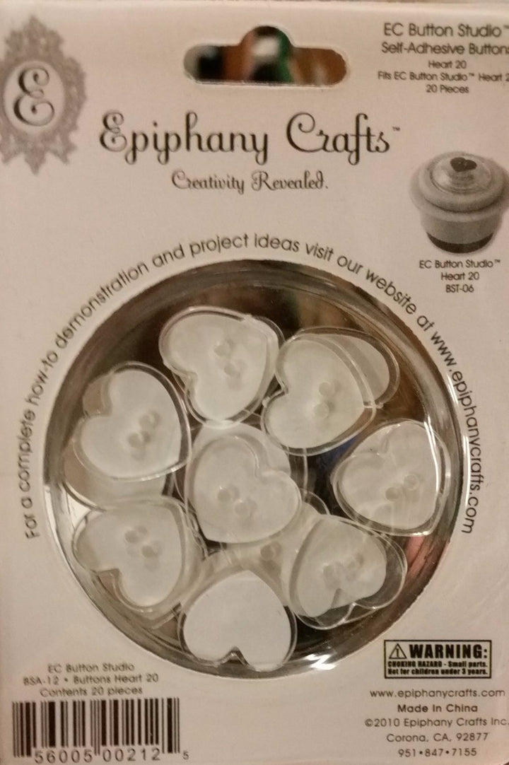 Epiphany Crafts Self-Adhesive Heart Buttons