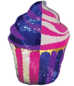 Iscream Cupcake Reversible Sequin Pillow