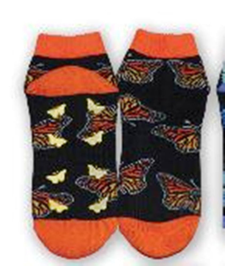 Monarch Butterfly Slipper Socks-Medium