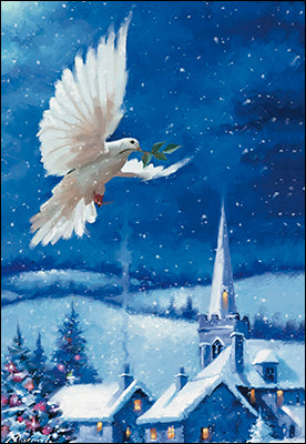 Dove with Church Boxed Christmas Cards #74610