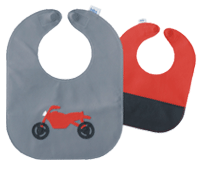 Mally Bibs Genuine Leather Baby Bib-motorcycle