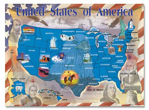 500 pc Map of the USA Jigsaw Puzzle