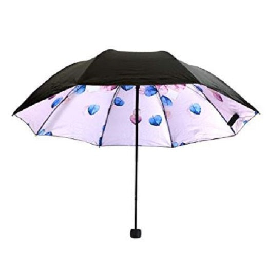 UV Protection Umbrella Watercolors Collection Pink and Blue Leaves