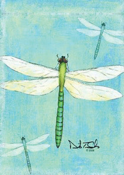 David T. Sands Garden Flag - Dragonfly with White Wings