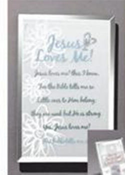 Simply Blest Mirror Plaque: Jesus Loves Me