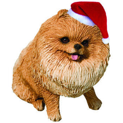 Sandicast Ornament - Pomeranian, Orange with Christmas Lights