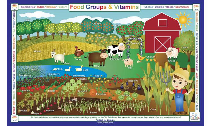 Food Groups & Vitamins Placemat