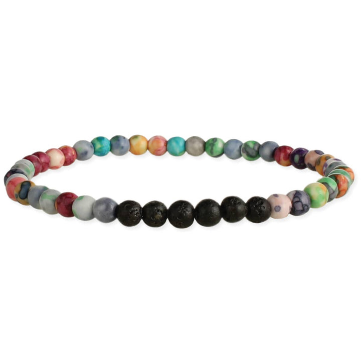 ZAD - Rainbow Rocks Lava Bead Stretch Diffuser Bracelet