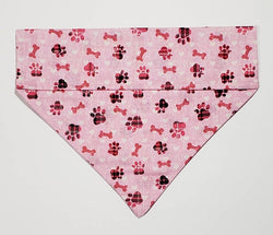 The Snazzy Pooch - Paws in Pink Bandana- Large