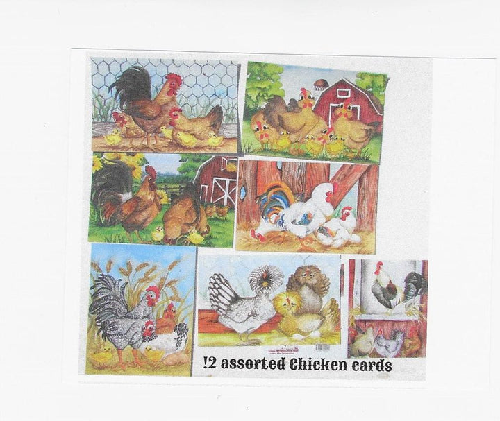 Chickens Cards assorted 12 pack