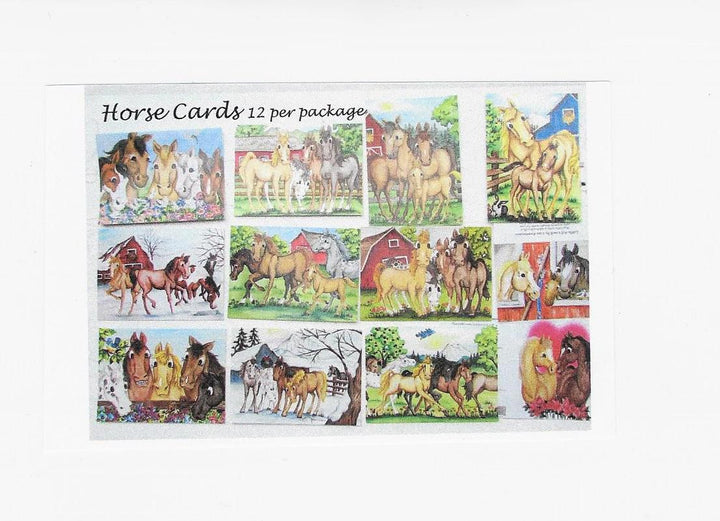 Horses Cards assorted 12 pack